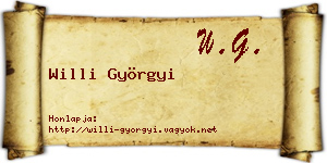 Willi Györgyi névjegykártya
